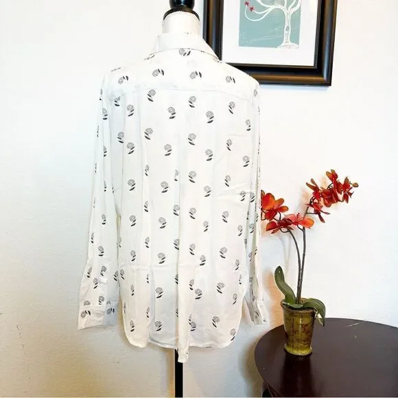 🍋 Velvet Heart • Women’s Dandelion Print Long Sleeve Shirt Size L - Picture 4 of 8